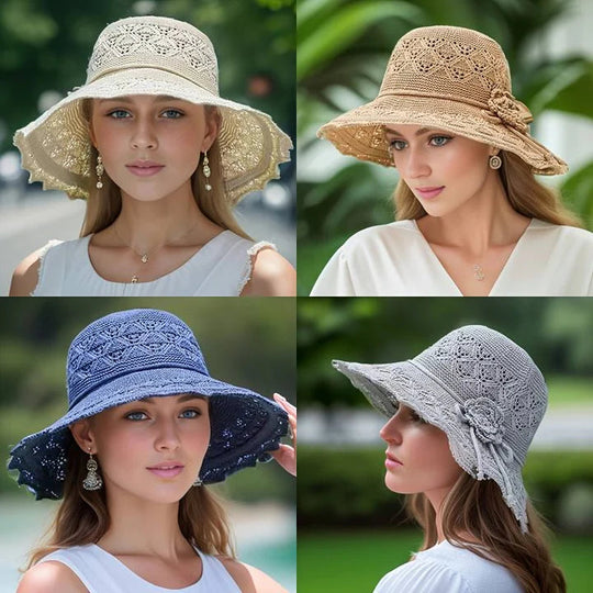 Women’s Wide Brim Sun Hat – UV Protection Foldable and Elegant