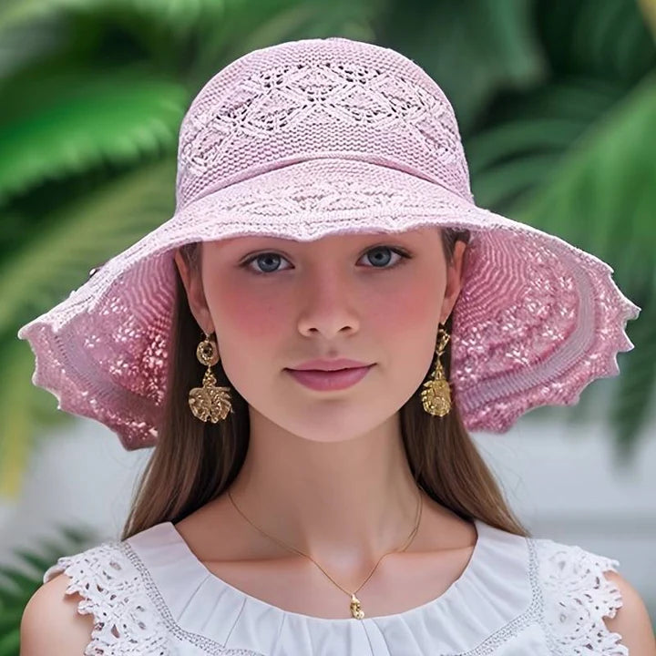 Women’s Wide Brim Sun Hat – UV Protection Foldable and Elegant