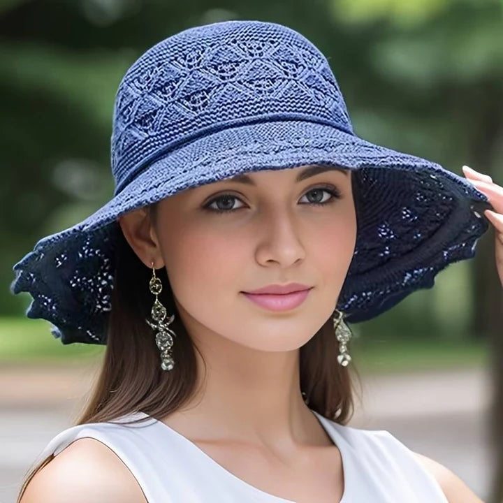 Women’s Wide Brim Sun Hat – UV Protection Foldable and Elegant