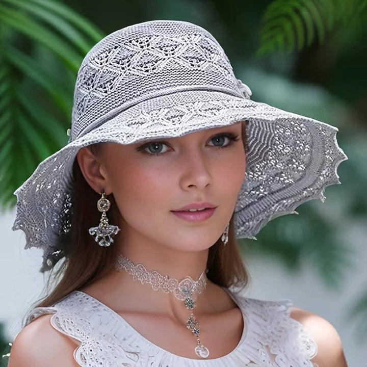 Women’s Wide Brim Sun Hat – UV Protection Foldable and Elegant