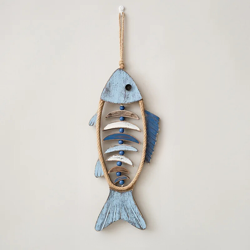 Houten Vis Decoratie  - Rustiek Maritiem Woonaccessoire