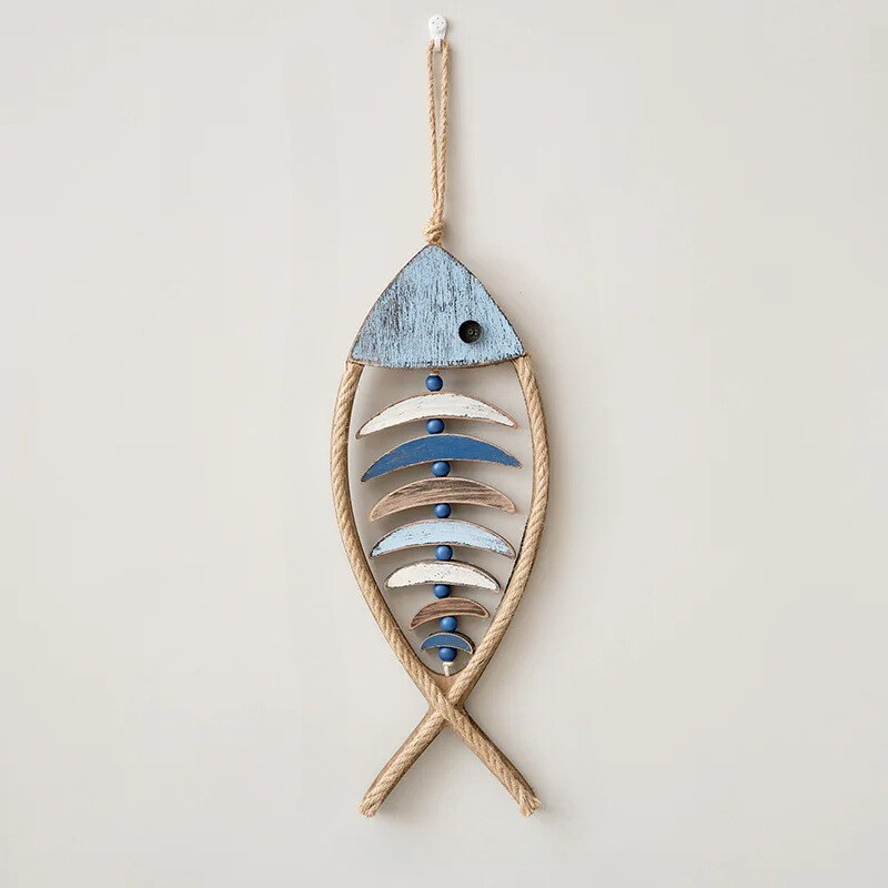 Houten Vis Decoratie  - Rustiek Maritiem Woonaccessoire