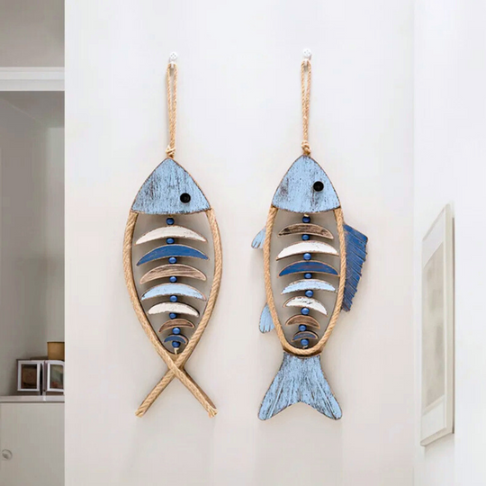 Houten Vis Decoratie  - Rustiek Maritiem Woonaccessoire