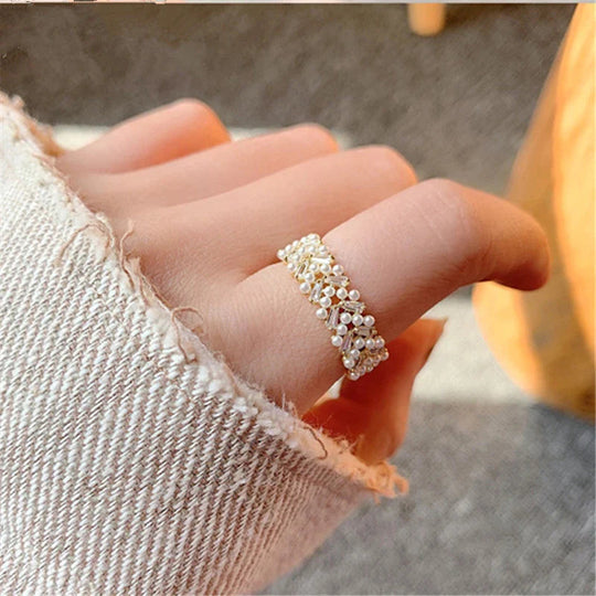Belle Bague de Perle Ajustable