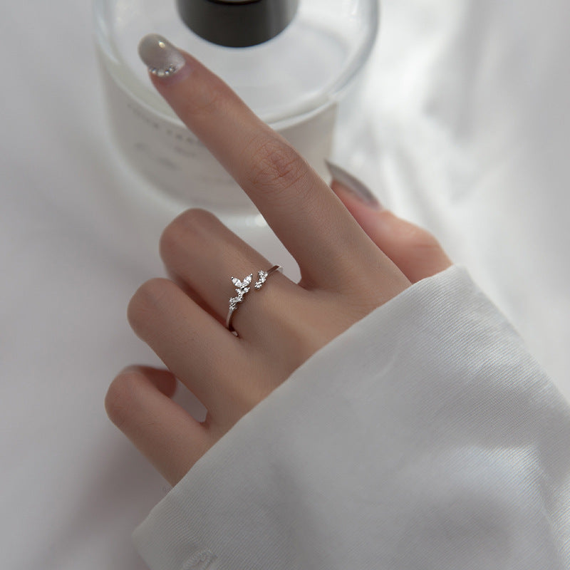Slim Silver Ring with Zirconia