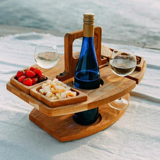 Træ & Bakke – Bærbart Bord til Natur og Vin