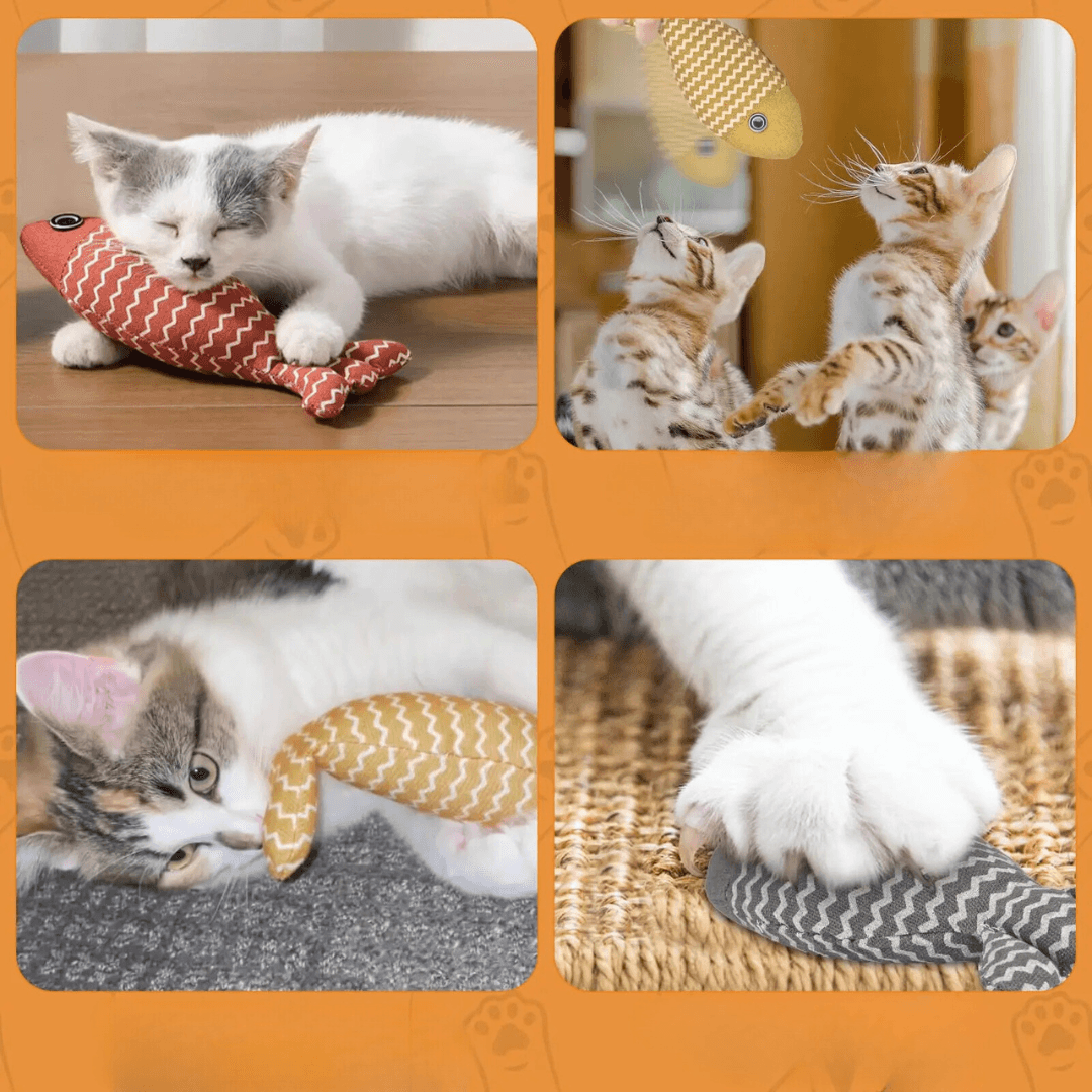 Interactive Catnip Fish Toy – Chewing, Kicking Play for Indoor Cats