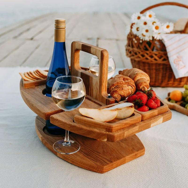 Træ & Bakke – Bærbart Bord til Natur og Vin