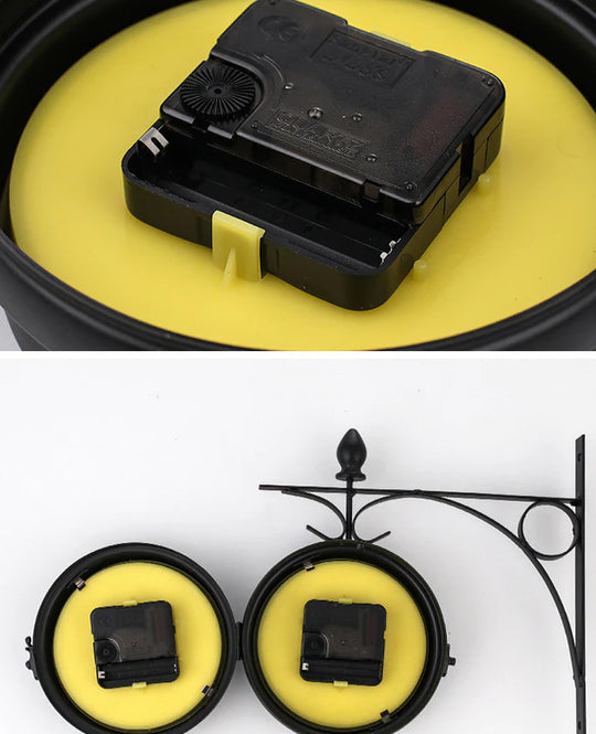Double-Sided Wall Clock in Vintage Design