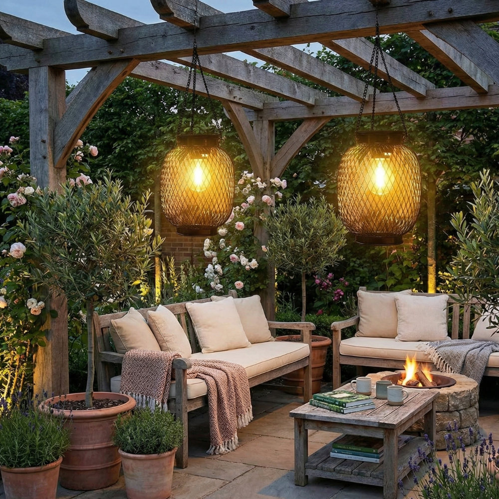 Zonne-energie Lantaarn Buiten - Met Schemersensor Sfeervolle Tuinverlichting