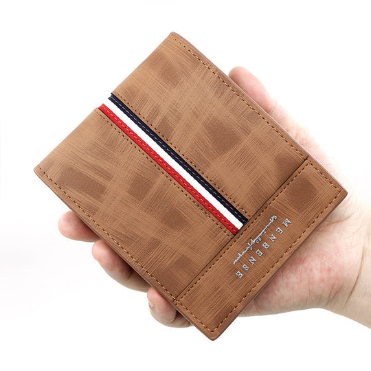 Bifold Herren-Geldbörse mit doppelt genähten Nähten