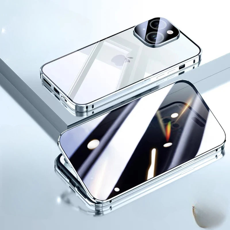 Funda magnética de vidrio para iPhone | Protección total de privacidad y contra arañazos