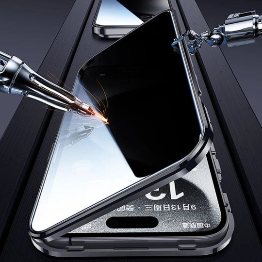 Funda magnética de vidrio para iPhone | Protección total de privacidad y contra arañazos