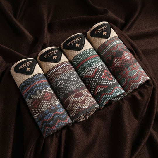 Cotton Blend Boxer Shorts with Geometric Pattern