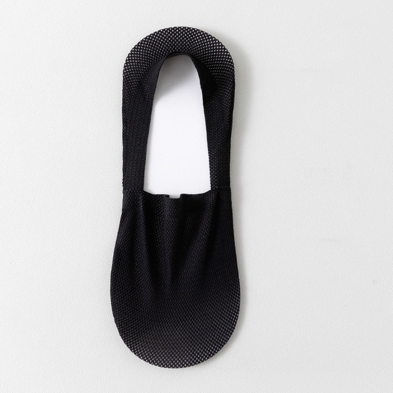 Low-Cut Mesh Lining Socks for Women | Non-Slip Silicone Grip