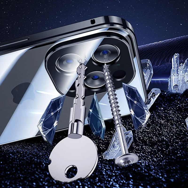 Funda magnética de vidrio para iPhone | Protección total de privacidad y contra arañazos