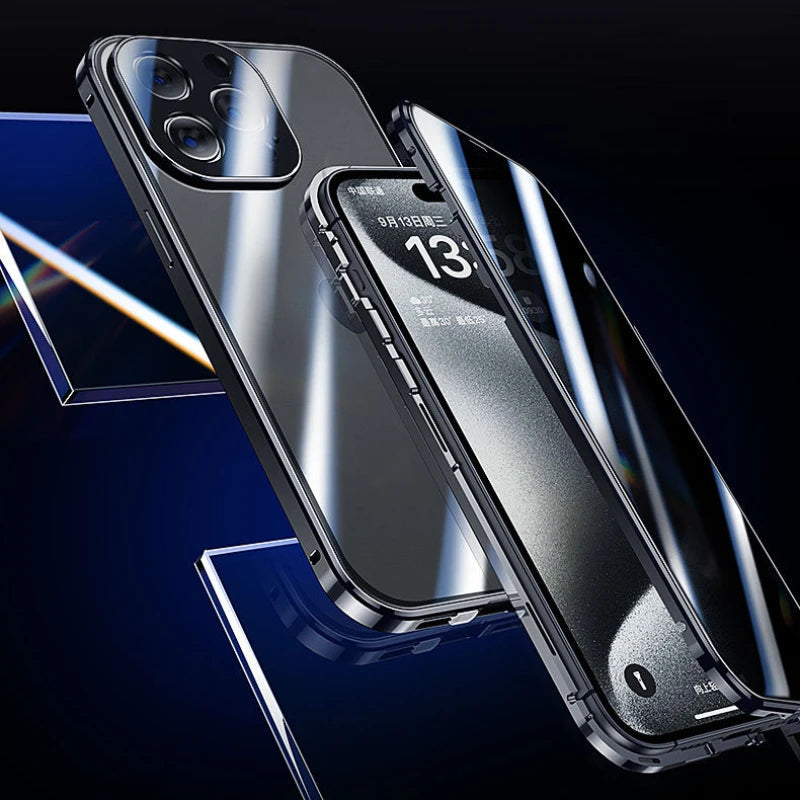 Funda magnética de vidrio para iPhone | Protección total de privacidad y contra arañazos