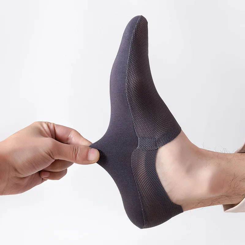 Low-Cut Mesh Lining Socks for Women | Non-Slip Silicone Grip