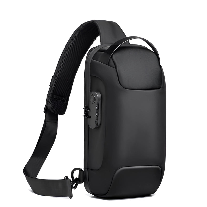 Anti-Theft Locking Sling Bag for Men | USB Port Crossbody