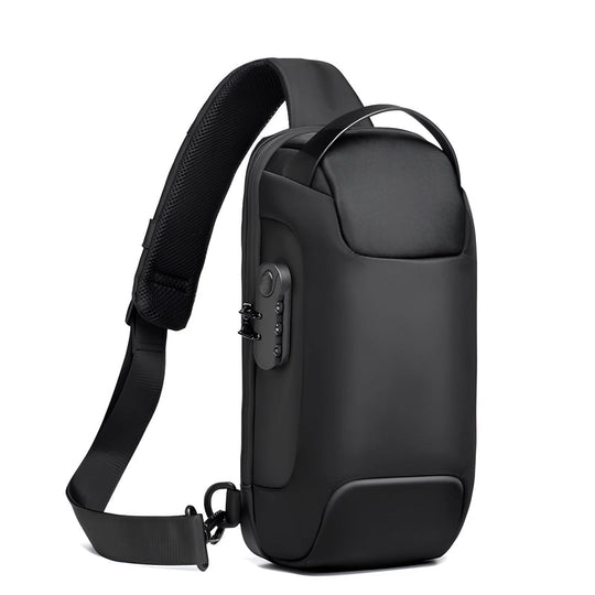 Anti-Theft Locking Sling Bag for Men | USB Port Crossbody