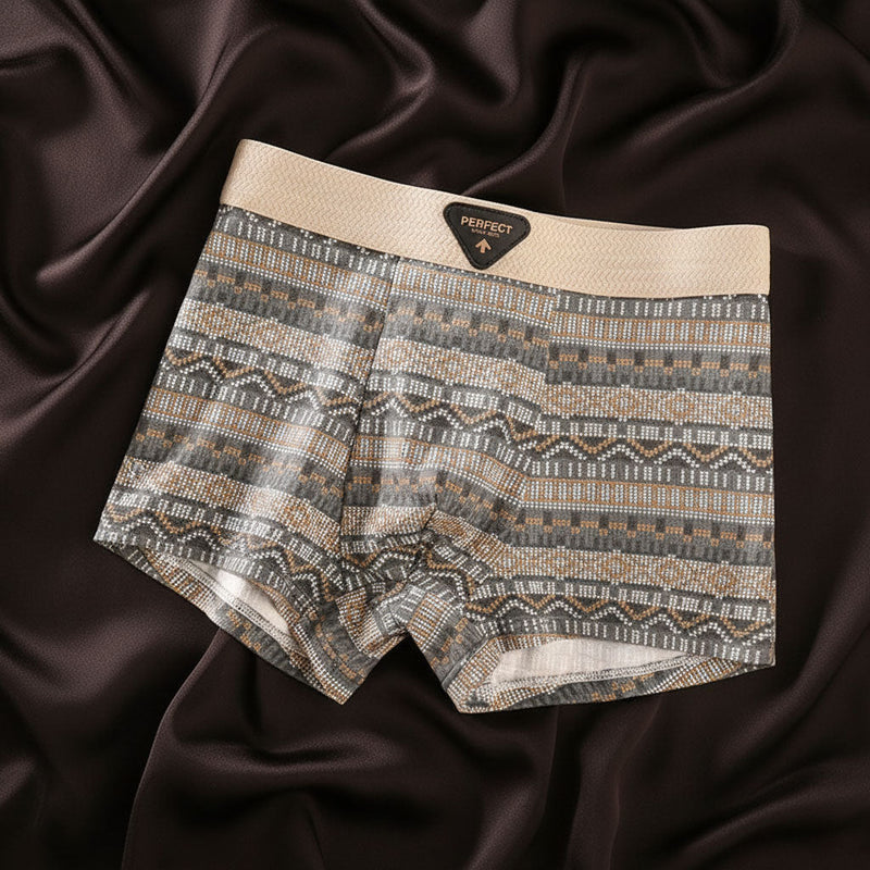 Cotton Blend Boxer Shorts with Geometric Pattern