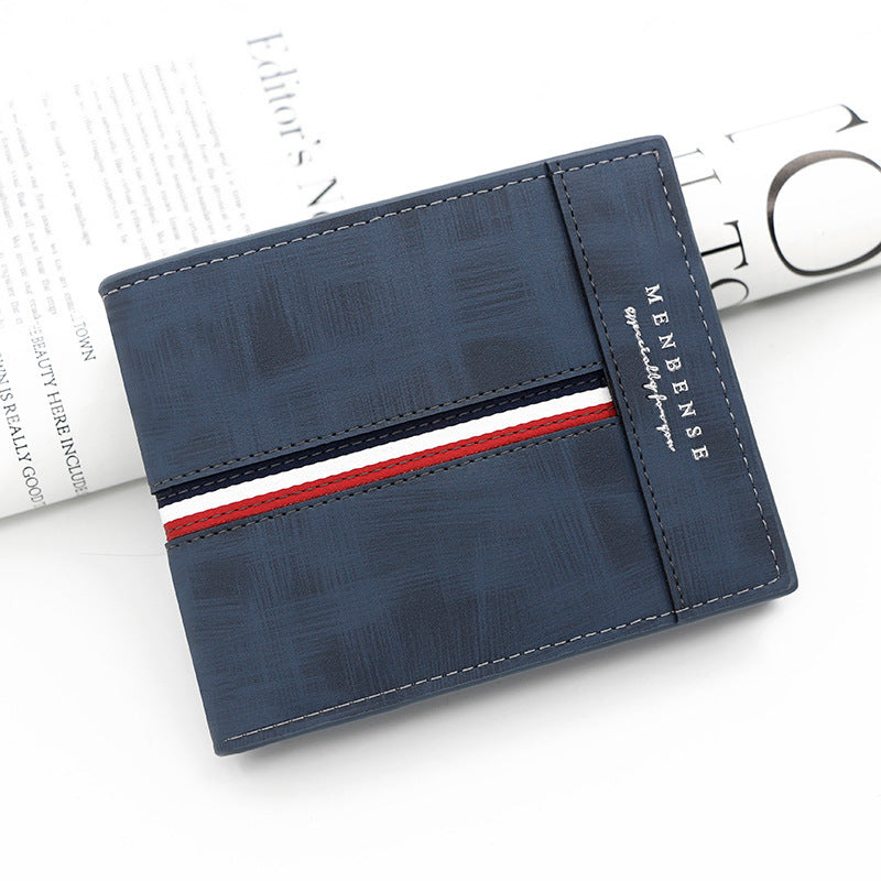 Bifold Herren-Geldbörse mit doppelt genähten Nähten