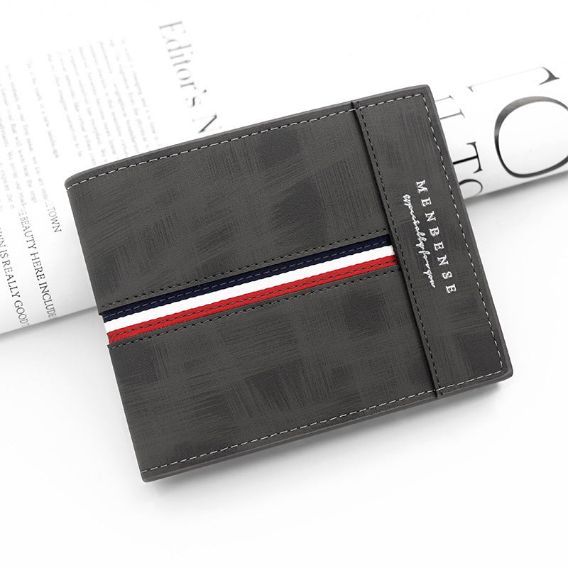 Bifold Herren-Geldbörse mit doppelt genähten Nähten