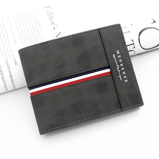Bifold Herren-Geldbörse mit doppelt genähten Nähten
