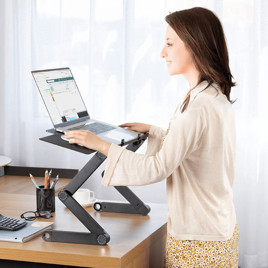 Soporte para portátil ajustable 360° | Elevador de escritorio ergonómico portátil para trabajo y estudio
