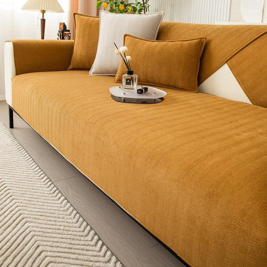 Antislip Bankhoes | Fleece Couch Omslag met Anti-Schuif Onderkant