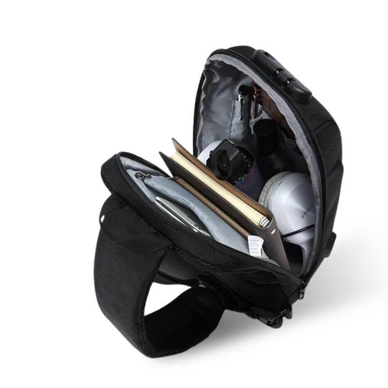 Borsa a tracolla antitaccheggio | Zaino a tracolla di sicurezza con porta USB per la ricarica