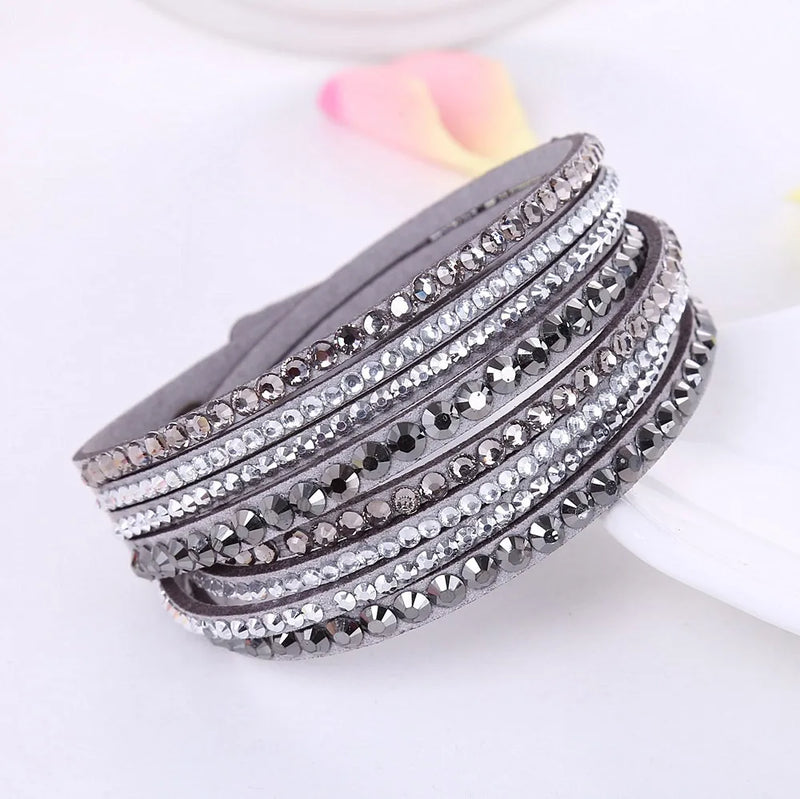 Black Wrap Bracelet for Women | Multi-Layer Crystal Bead Jewelry