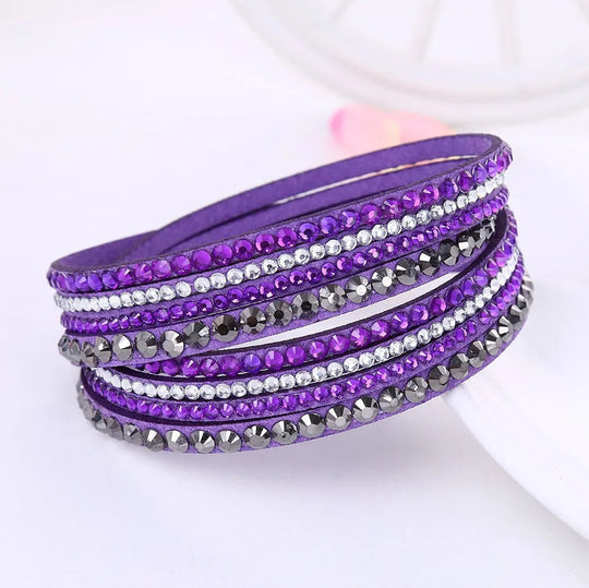 Black Wrap Bracelet for Women | Multi-Layer Crystal Bead Jewelry