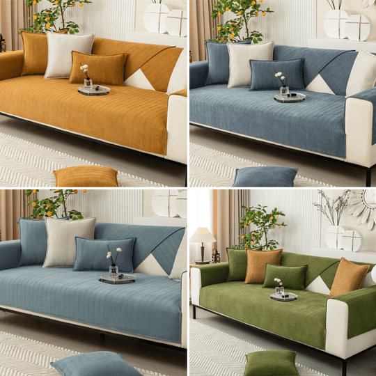 Antislip Bankhoes | Fleece Couch Omslag met Anti-Schuif Onderkant