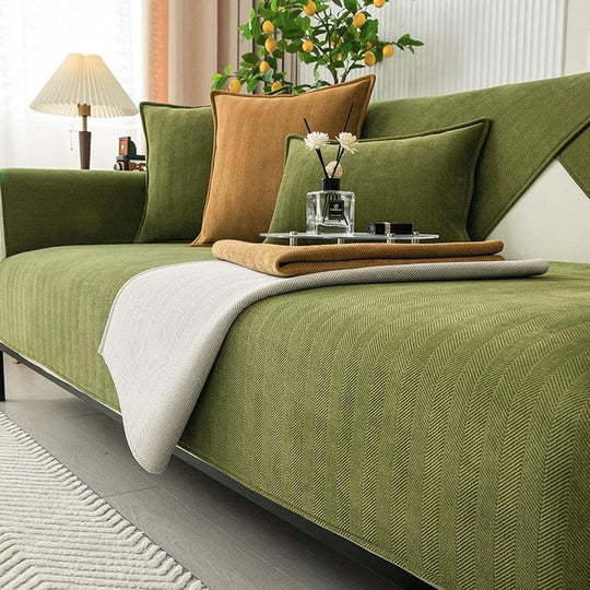 Antislip Bankhoes | Fleece Couch Omslag met Anti-Schuif Onderkant