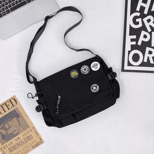 Nylon Crossbody Messenger Bag | Utility Shoulder Bag with Multiple Compartments