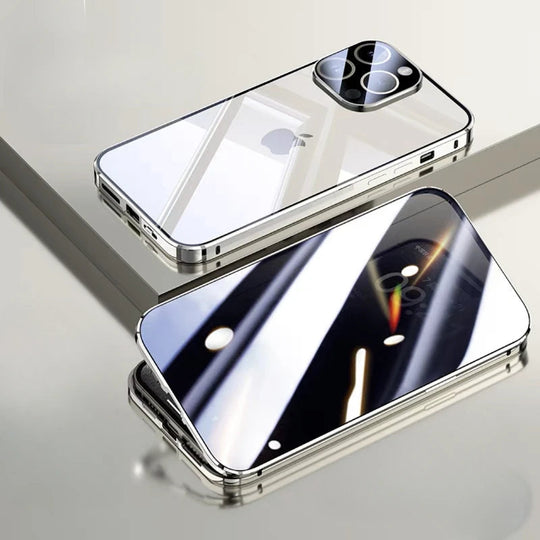 Funda magnética de vidrio para iPhone | Protección total de privacidad y contra arañazos