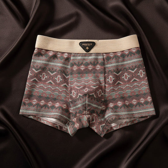 Cotton Blend Boxer Shorts with Geometric Pattern