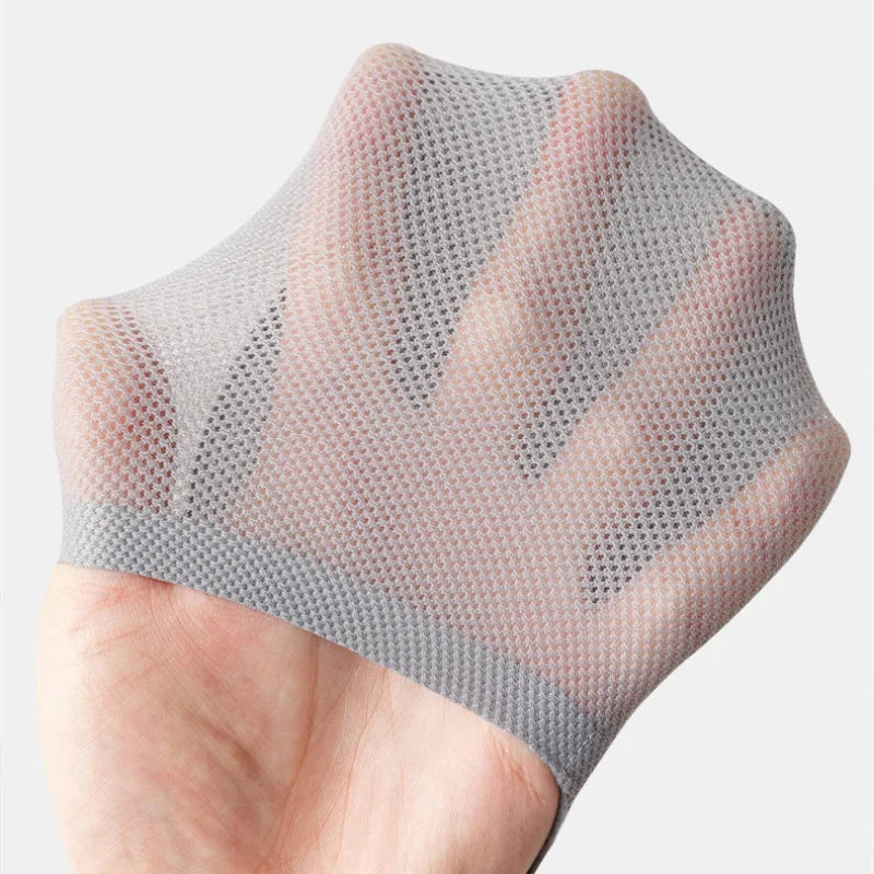 Low-Cut Mesh Lining Socks for Women | Non-Slip Silicone Grip
