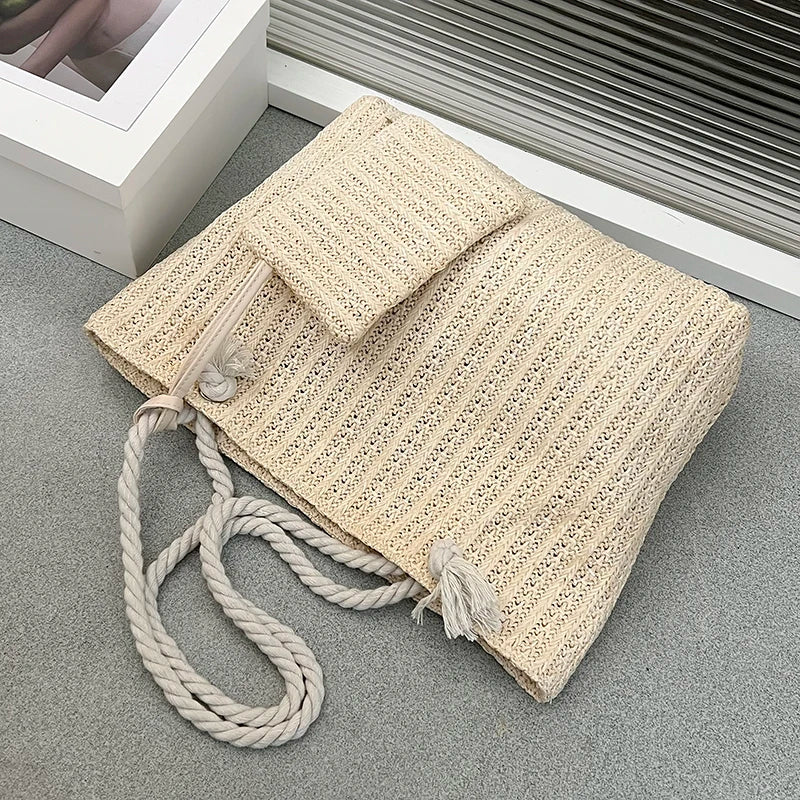 Strandtasche Damen mit Taugriffen – Inklusive passendem Beutel