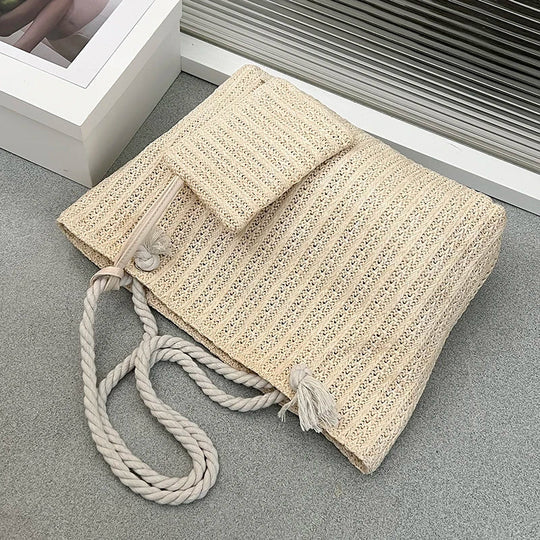 Strandtasche Damen mit Taugriffen – Inklusive passendem Beutel