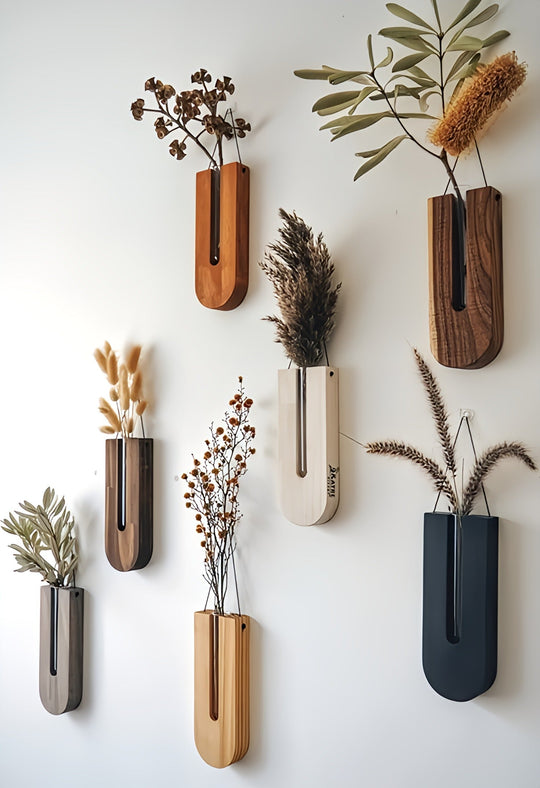 Wooden Wall Flower Holders for Houseplants