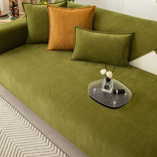 Antislip Bankhoes | Fleece Couch Omslag met Anti-Schuif Onderkant