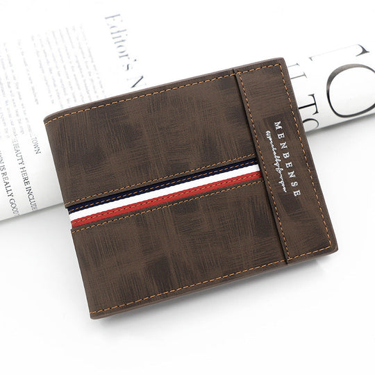 Bifold Herren-Geldbörse mit doppelt genähten Nähten