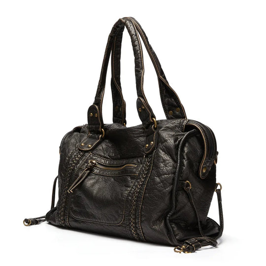 Zwarte Damestas PU Leer – Ruim 37cm met Verstelbare Riem