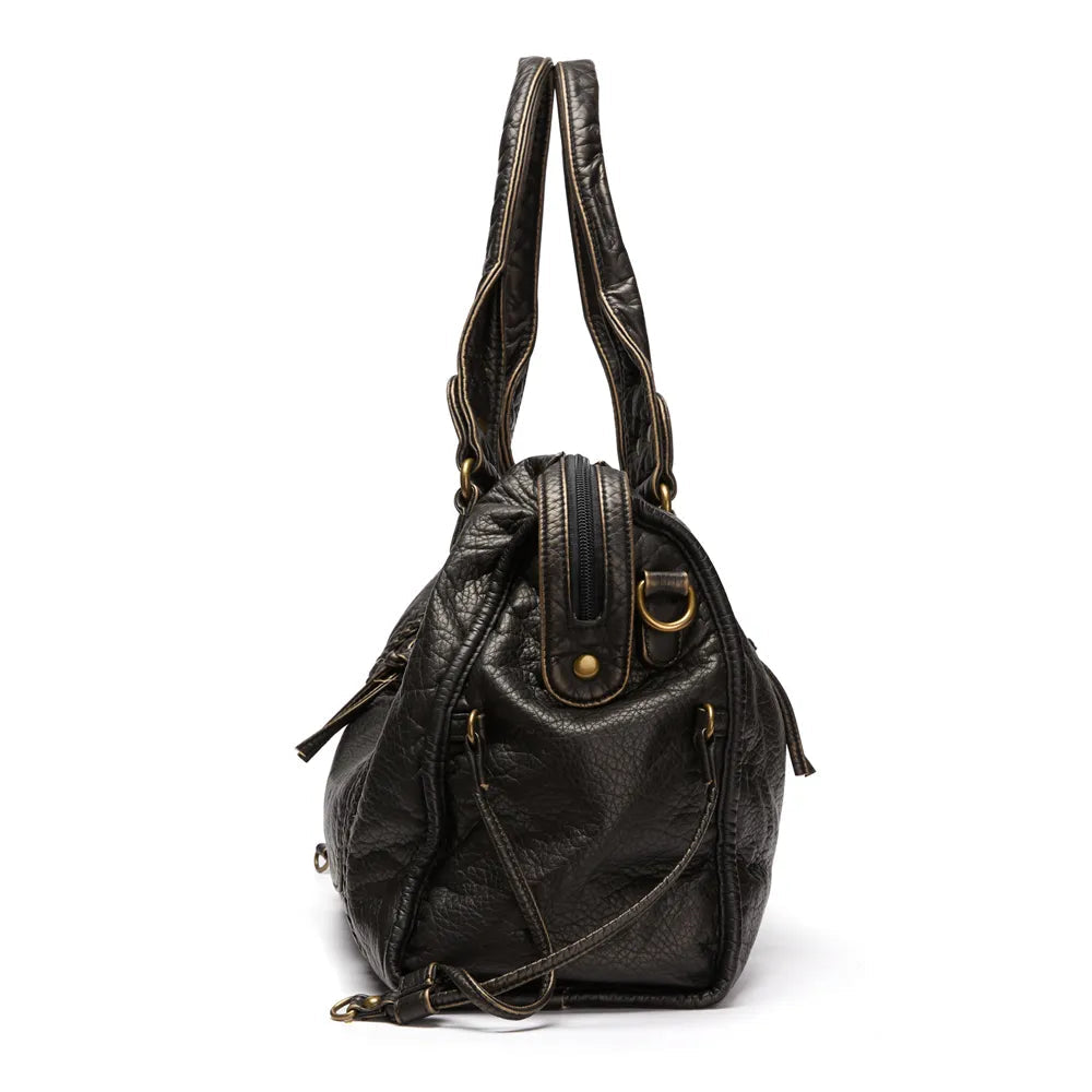 Zwarte Damestas PU Leer – Ruim 37cm met Verstelbare Riem