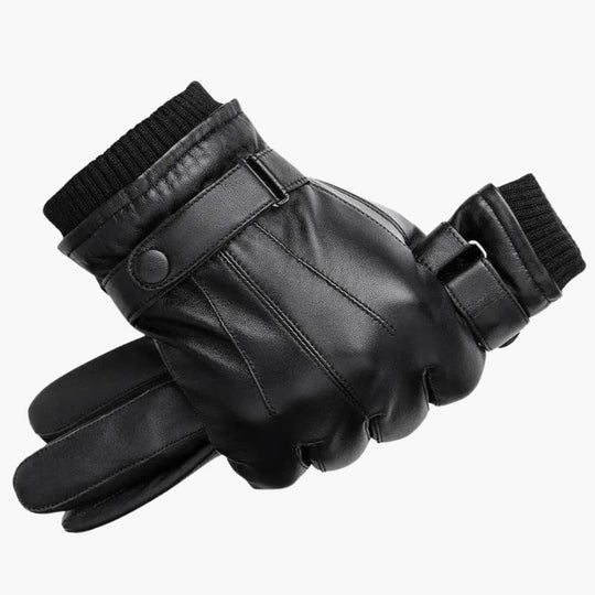 Men's Black Winter Gloves | Warm Wristband Driving Gloves