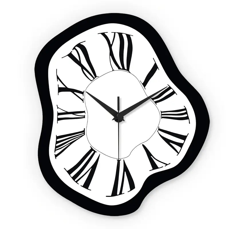 Reloj de Pared Abstracto Moderno | Decoración Silenciosa en Blanco y Negro para Salón y Oficina