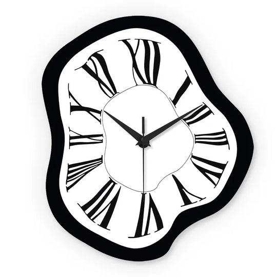 Reloj de Pared Abstracto Moderno | Decoración Silenciosa en Blanco y Negro para Salón y Oficina