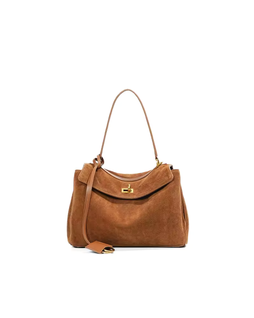 Suède Handtas Dames – Flapmodel met Gouden Details